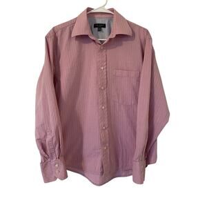 Ted Baker Men's 15.5-32/33 Dress Shirt Pink Stripe Button Down Business Office